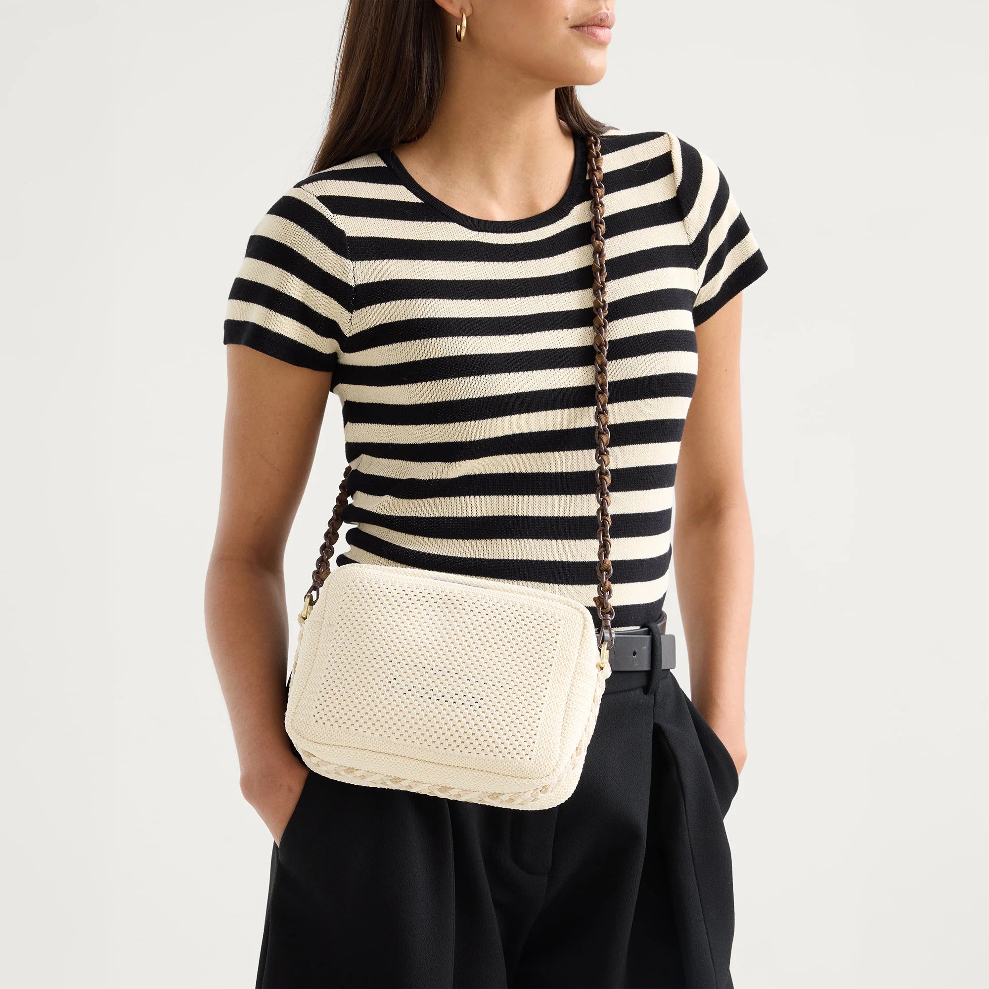 The Crossbody Strap - Espresso Chain-Knit