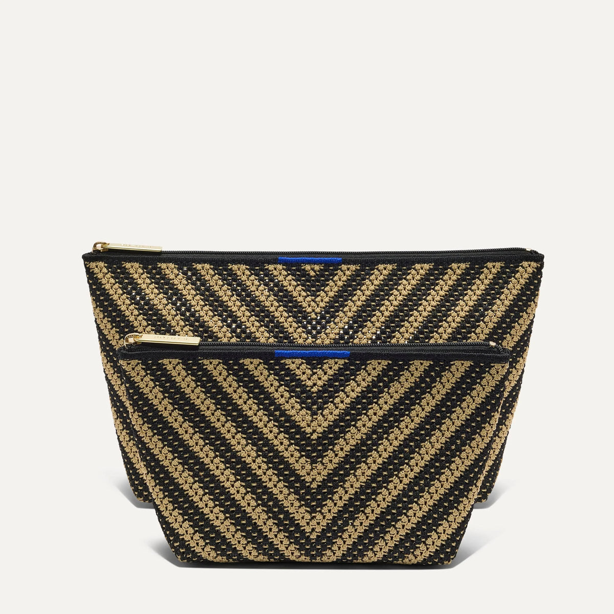 The Travel Pouch Set - Toffee Chevron