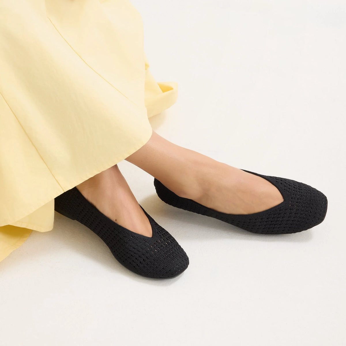 The Max Square Ballerina - Black Mesh