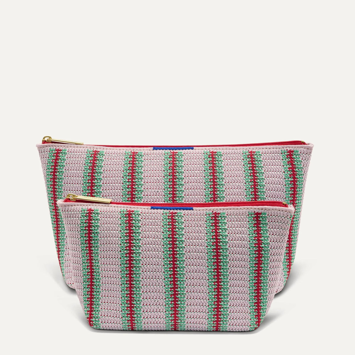The Travel Pouch Set - Watermelon Market Stripe