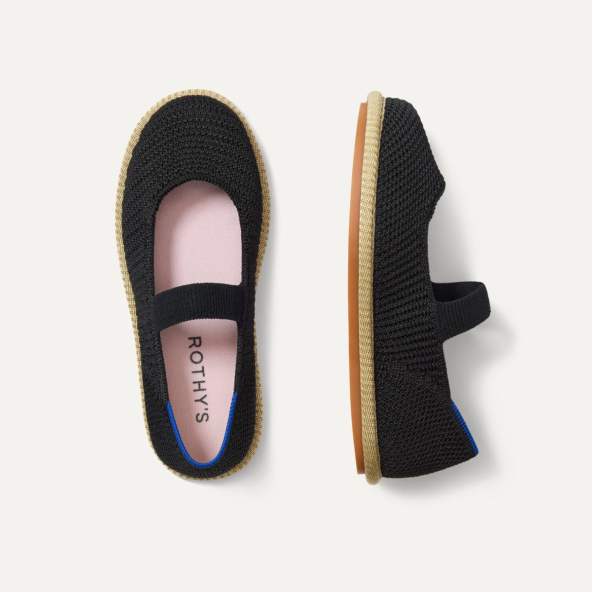 The Mini Mary Jane (for Kids) - Black Raffia-Knit