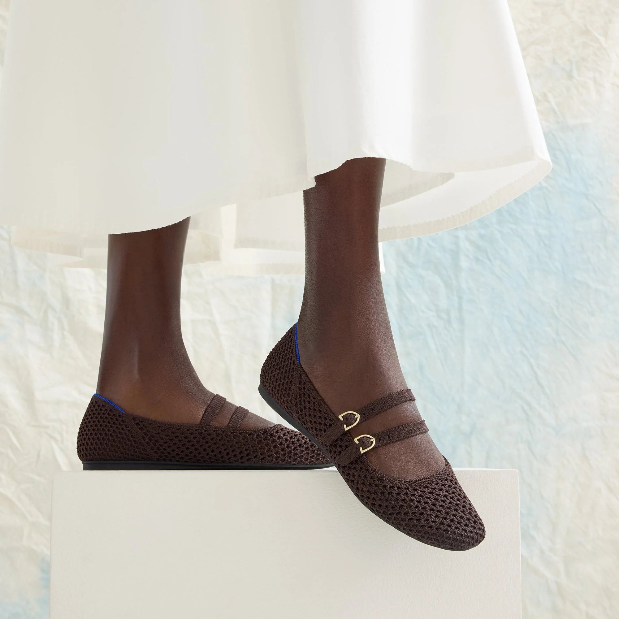 The Double Buckle Mary Jane - Chocolate Mesh