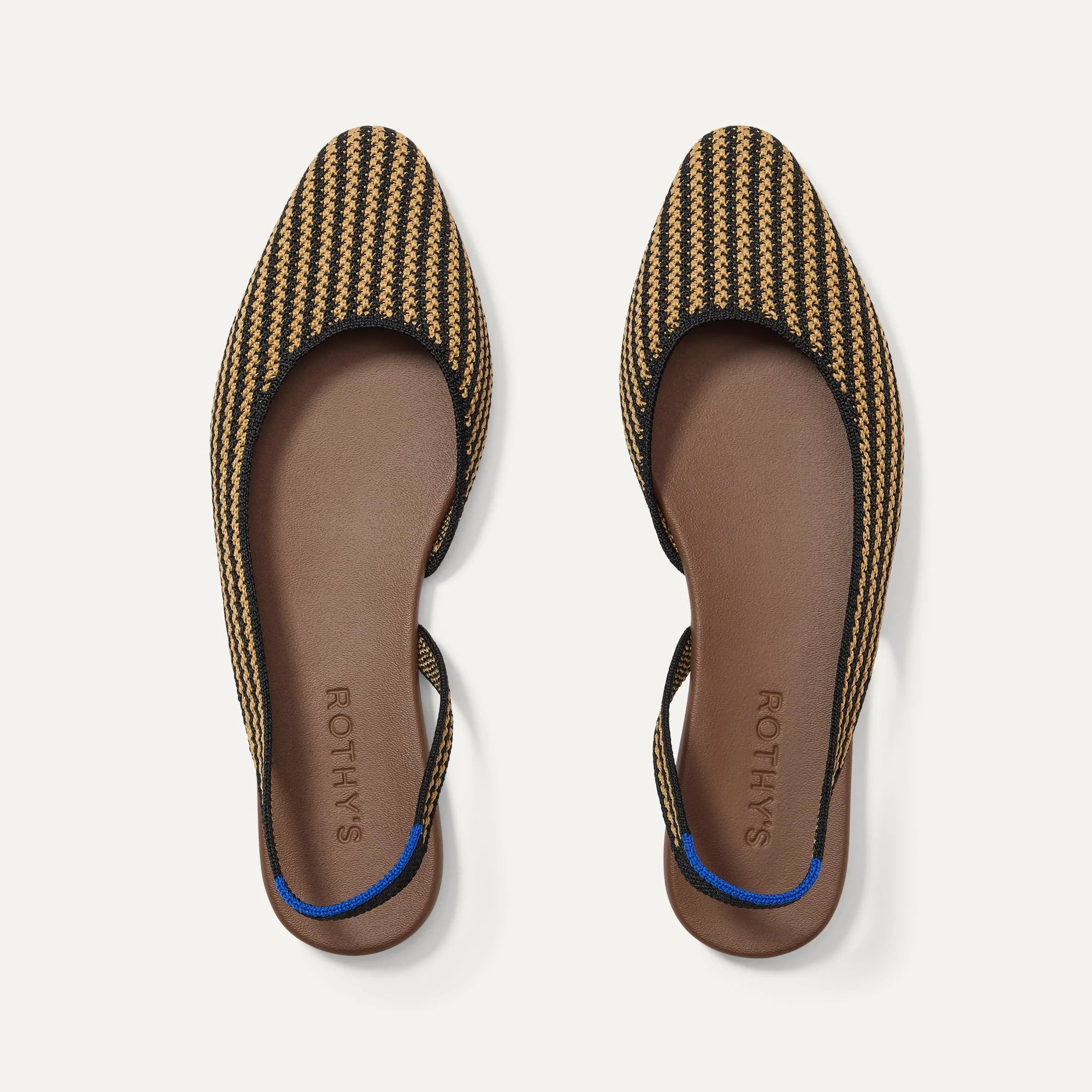 The Almond Slingback - Butterscotch Stripe